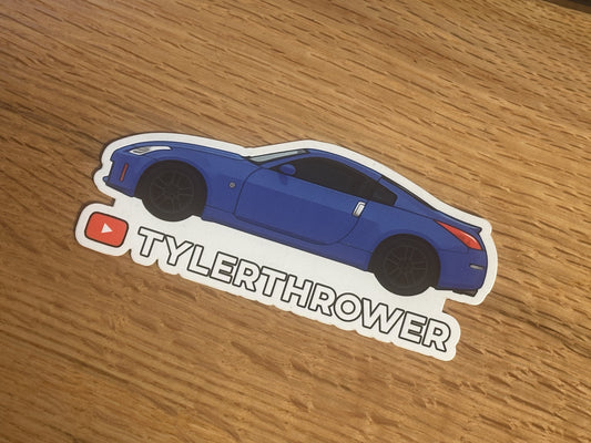 Blue 350z Tyler Thrower Sticker