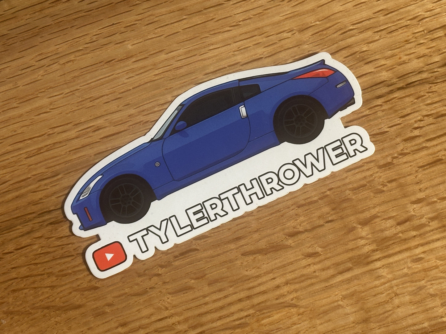 Blue 350z Tyler Thrower Sticker