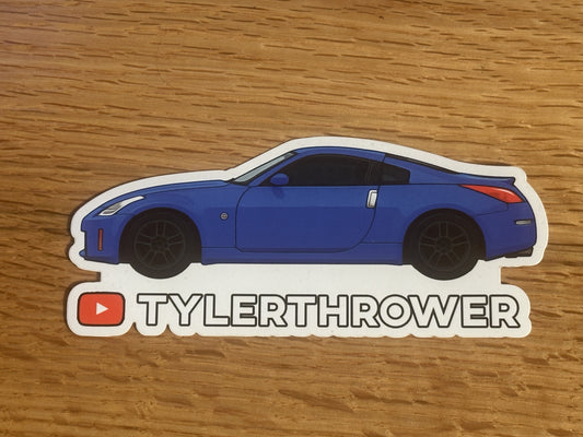 Blue 350z Tyler Thrower Sticker